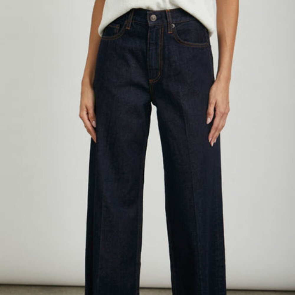 (RUNS SMALL) Raw Hem Getty Wide Leg - sized 28, best for 26 or 27